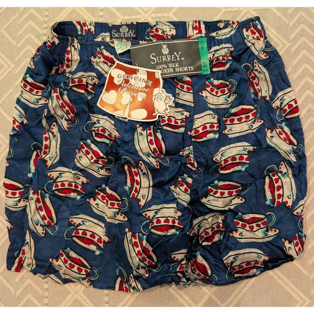 Surrey 100% Silk Men’s Boxers – Size M – New With Tags – Coffee Print